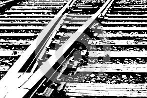 Steel railway tracks Battle Ground, WA, USA -Threshold B&W effect