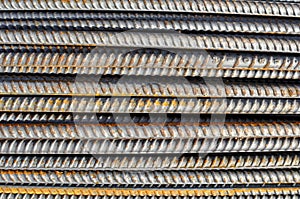 Steel Rebar Background with Construction Copyspace