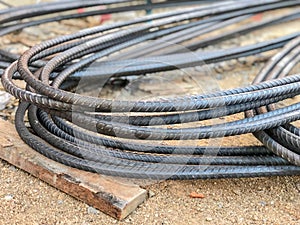 Steel rebar use for construction in construction site