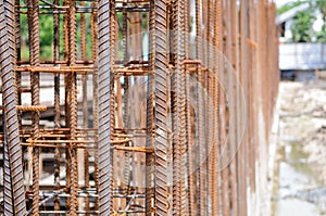 Steel rebar used for construction site building project