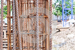 Steel rebar used for construction site building project