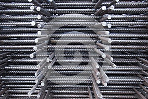 Steel Rebars for reinforced concrete.steel reinforcement bar texture in construction site