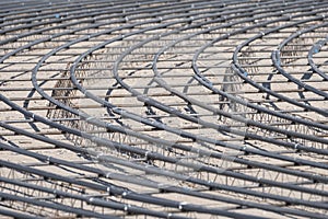 Steel rebars for reinforced concrete with wire in construction s