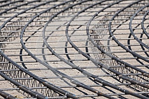 Steel rebars for reinforced concrete with wire in construction s