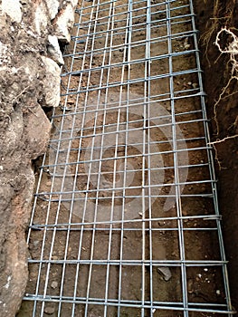 steel reinforcement bar used at construction site to strengthen concrete. It is shaped follow the engineer design