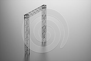 Steel reinforcement with dark background, 3d rendering