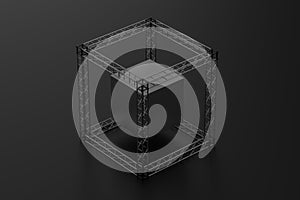 Steel reinforcement with dark background, 3d rendering