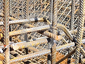 Steel reinforcement frame for subsequent concrete pouring