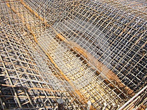 Steel reinforcement frame for subsequent concrete pouring