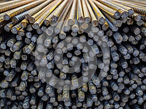 Steel reinforcing bars. The basis of rebar to strengthen the concrete. A large number of iron rods