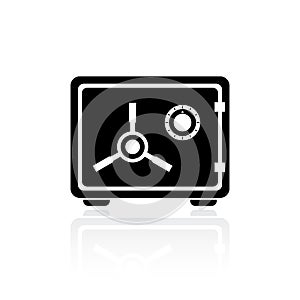 Steel reliable money safe vector icon