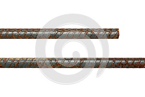 Steel rod isolated on white background
