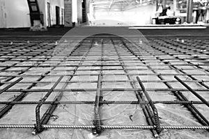 Steel rod under filling of concrete floors