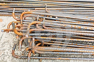 Steel rods or bars used to reinforce