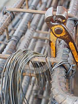 Steel rods or bars used to reinforce concrete technicians.