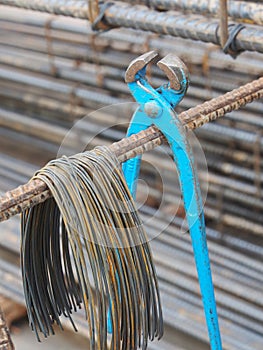 Steel rods or bars used to reinforce concrete technicians.