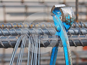 Steel rods or bars used to reinforce concrete technicians.