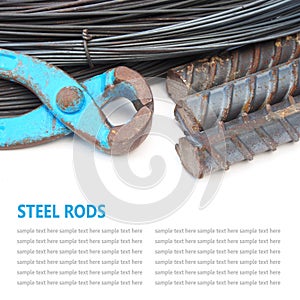Steel rods or bars used to reinforce concrete technicians isolat
