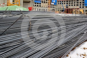 Steel rods at a construction site