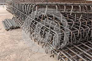 Steel rods used in reinforce construction building site