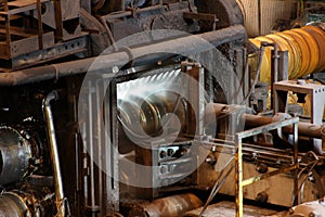 Steel rolling mill in use on large integrated steelworks.