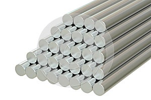 Steel Round Bars, 3D rendering