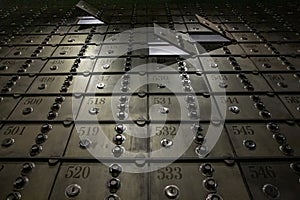 Steel safe boxes in the bank