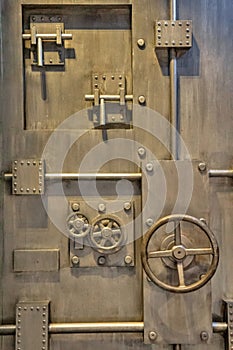 Steel safety door in the bank