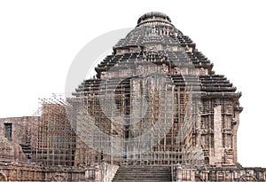 Steel scaffoldings for maintenance of Sun Temple