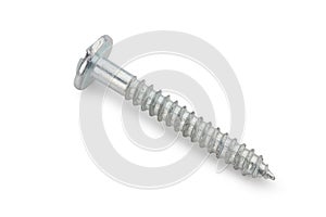 Steel screw isolated on white