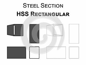 Steel section HSS Rectangular photo