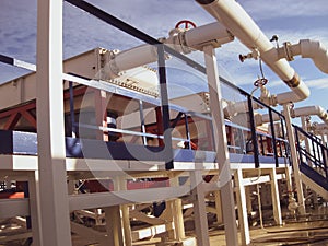 Steel service platform and stairs