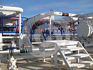 Steel service platform and stairs