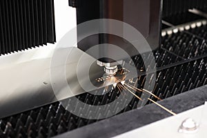 Steel sheet cutting with CNC laser cutting machine