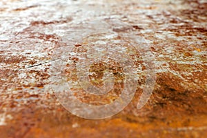 Steel sheet of iron corroded by rust (background). Very old. Strong influence of water.