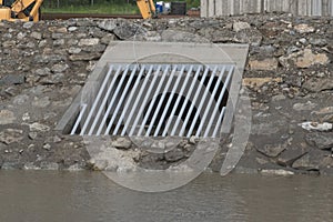 steel shoring on the river bank