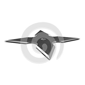 Steel Shuriken on white. 3D illustration