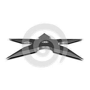 Steel Shuriken on white. 3D illustration