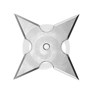 Steel Shuriken on white. 3D illustration