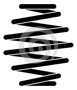 Steel spring icon. Black metal spiral wire