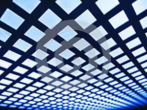 Steel square pattern details Blue light Transparency Technology Background texture