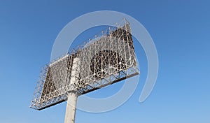 Steel structure billboard soars into blue sky