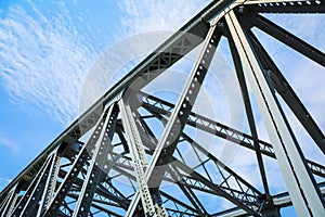 Steel structure bridge closeup