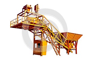 The steel structure of the concrete Batching Plant isolated on w