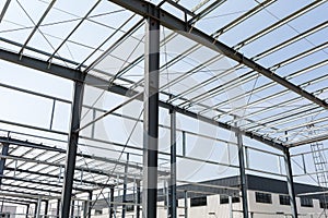 Steel structure factory building under construction