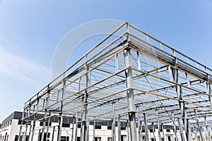 Steel structure factory building under construction