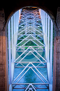 Steel structure of rainbow bridge in Niagara Falls