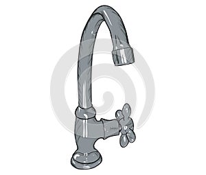 Steel tap on white background.