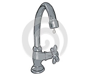 Steel tap on white background.