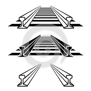 Steel train rail track profile symbol